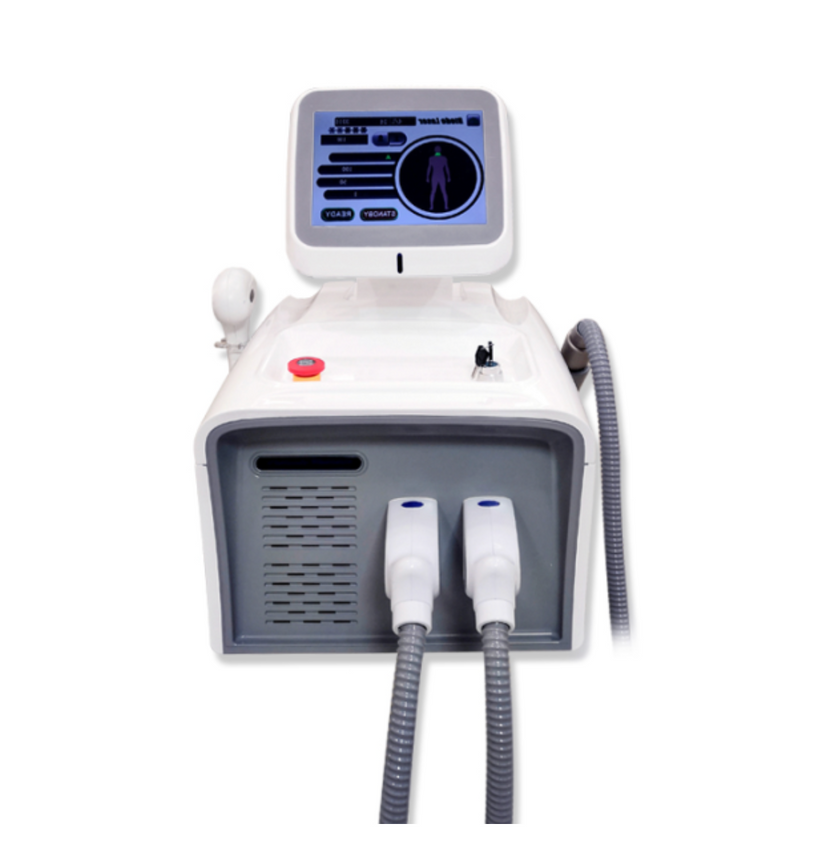 Portable 2 in 1 PicoLaser/808nm Diode Laser Machine for Hair Removal, Carbon Peeling and Tattoo Removal.