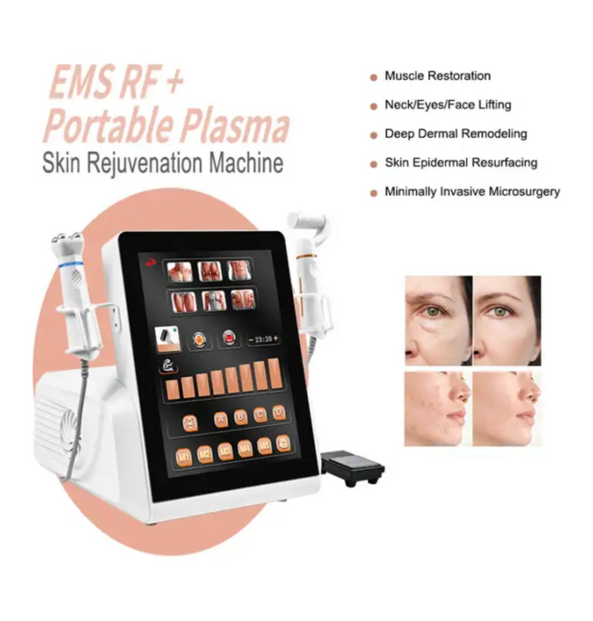 Plasma Pen for Acne Treatment, Facial Skin Rejuvenation, Deep Pore Cleansing with RF and EMS