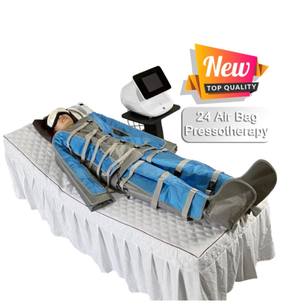 Macchina per Pressoterapia con 24 Airbag Pressione d'Aria per Corpo Intero - Braccia e Gambe Massaggio Drenante Linfatico - Dimagrimento e Pressoterapia - CareMart