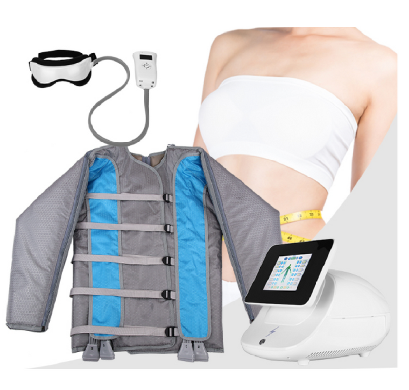 Macchina per Pressoterapia con 24 Airbag Pressione d'Aria per Corpo Intero - Braccia e Gambe Massaggio Drenante Linfatico - Dimagrimento e Pressoterapia - CareMart