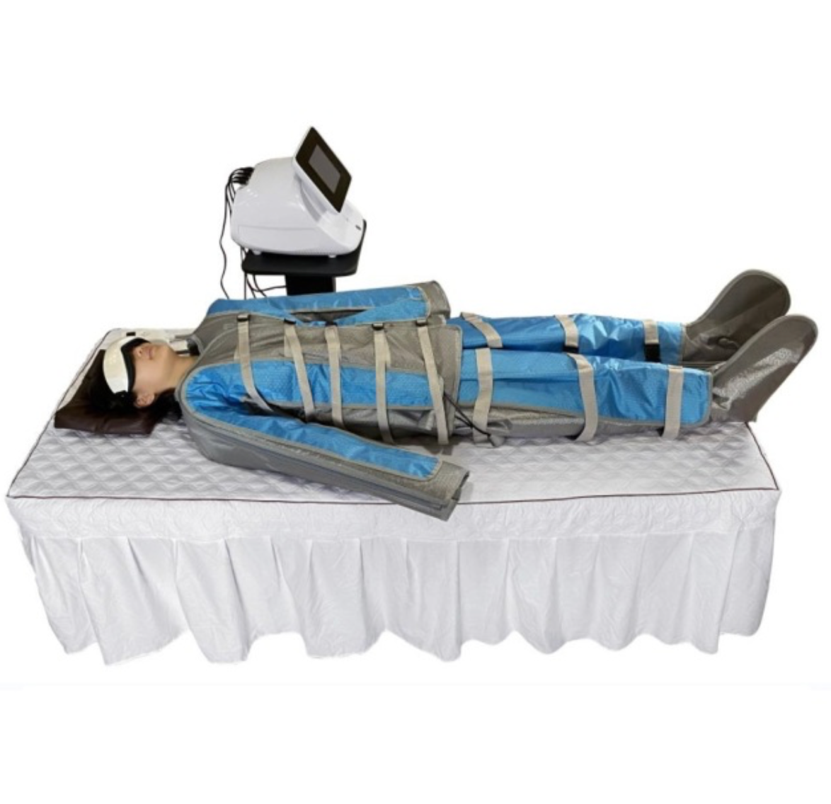 Macchina per Pressoterapia con 24 Airbag Pressione d'Aria per Corpo Intero - Braccia e Gambe Massaggio Drenante Linfatico - Dimagrimento e Pressoterapia - CareMart