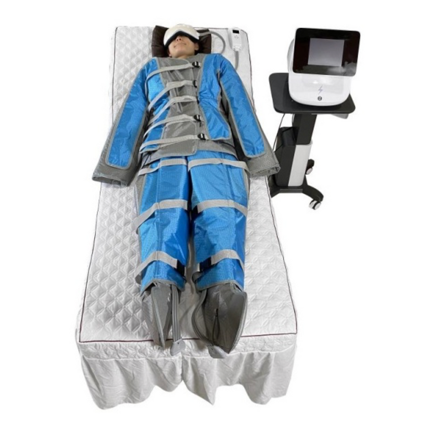 Macchina per Pressoterapia con 24 Airbag Pressione d'Aria per Corpo Intero - Braccia e Gambe Massaggio Drenante Linfatico - Dimagrimento e Pressoterapia - CareMart