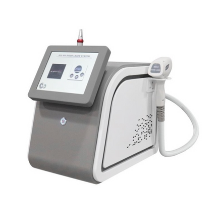 2 in 1 Hair and Tattoo Removal Machine: Combines Nd:YAG laser for tattoo removal and 808nm diode laser for hair removal.
