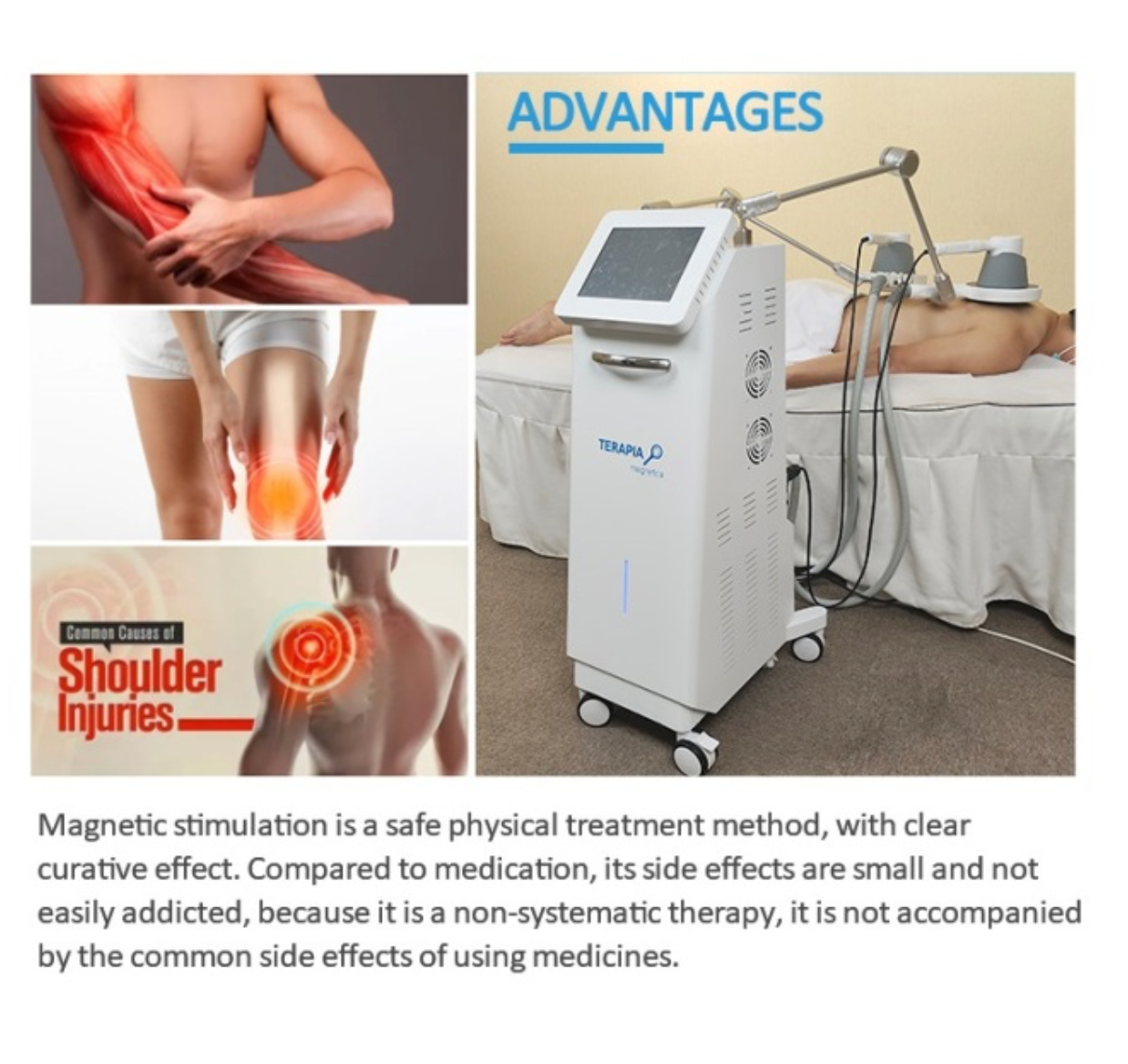 Dispozitiv de terapie magnetică cu puls PEMF cu 4 mânere